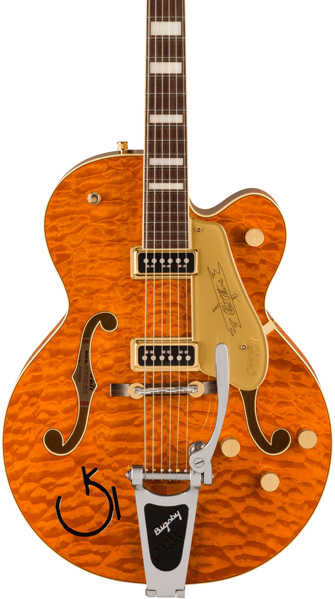 Gretsch G6120TGQM56 Limited Edition Quilt Classic Chet Atkins HollowBody  w/Bigsby Roundup Orange Stain Lacquer w/case