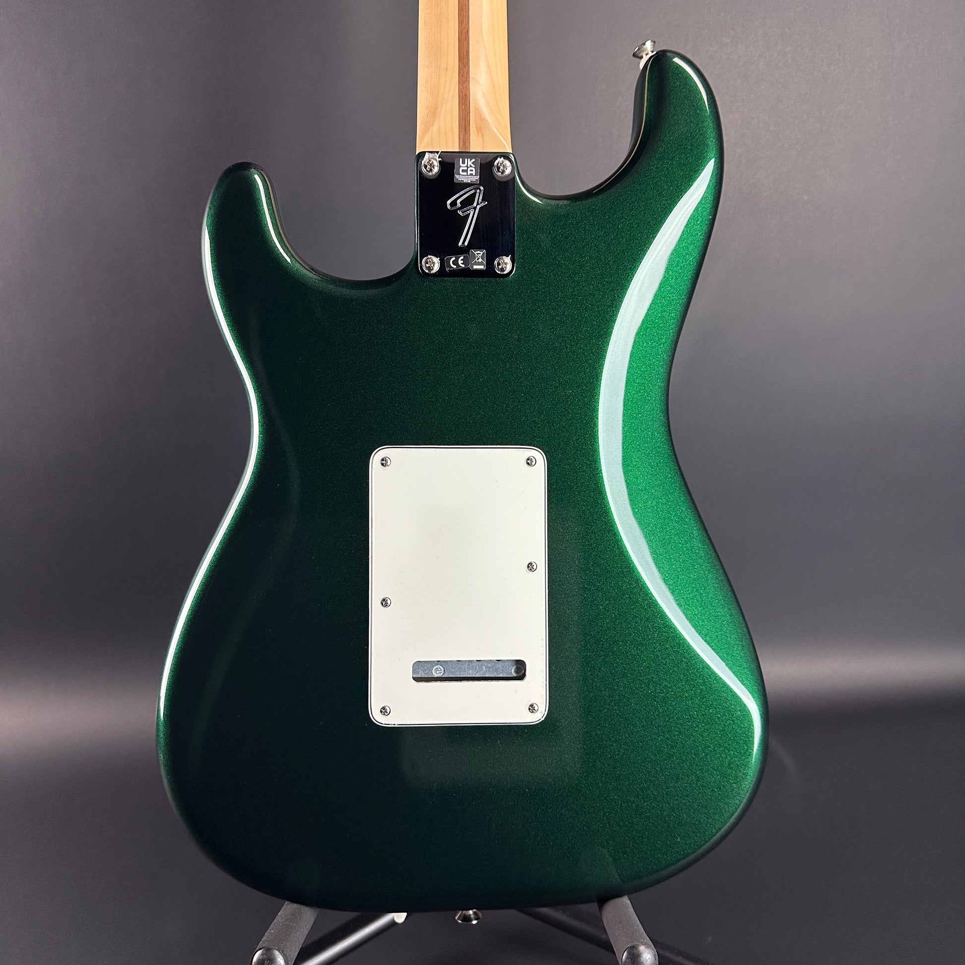 Back of Used Fender Limited Edition Player Strat HSS MN British Racing Green.