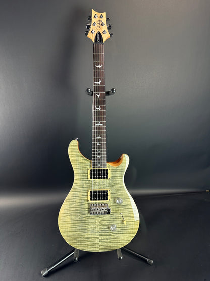 Full front of Used PRS SE Custom 24 Trampas Green.