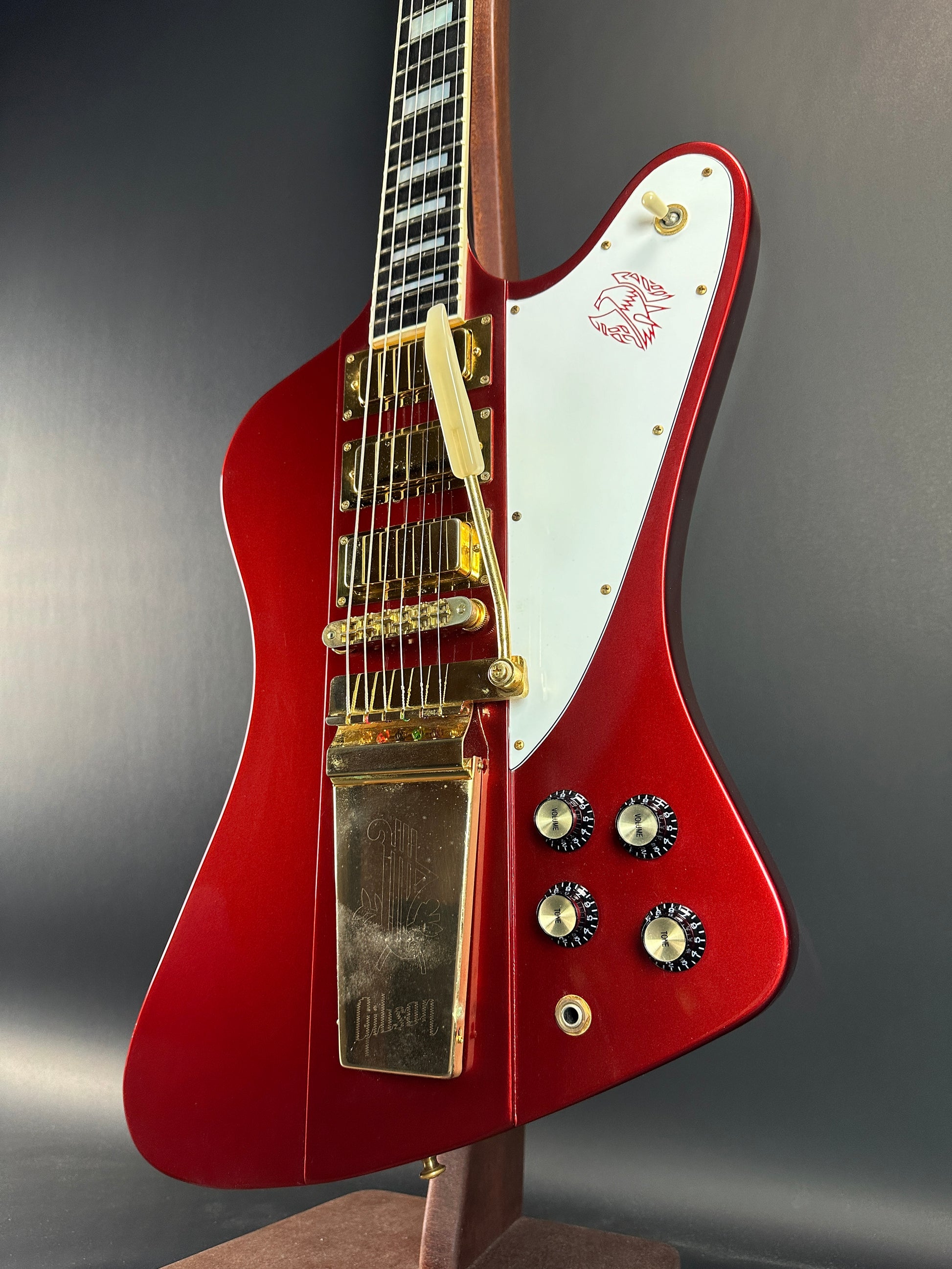 Front angle of Used 2006 Gibson Firebird VII Red Metallic.