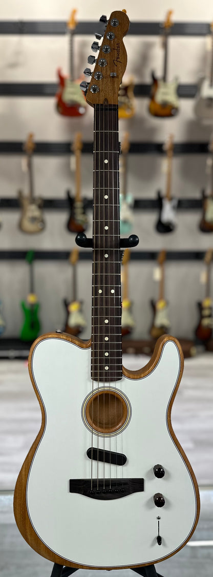 Used Fender Acoustasonic Player Telecaster Arctic White w/Bag TSS4271