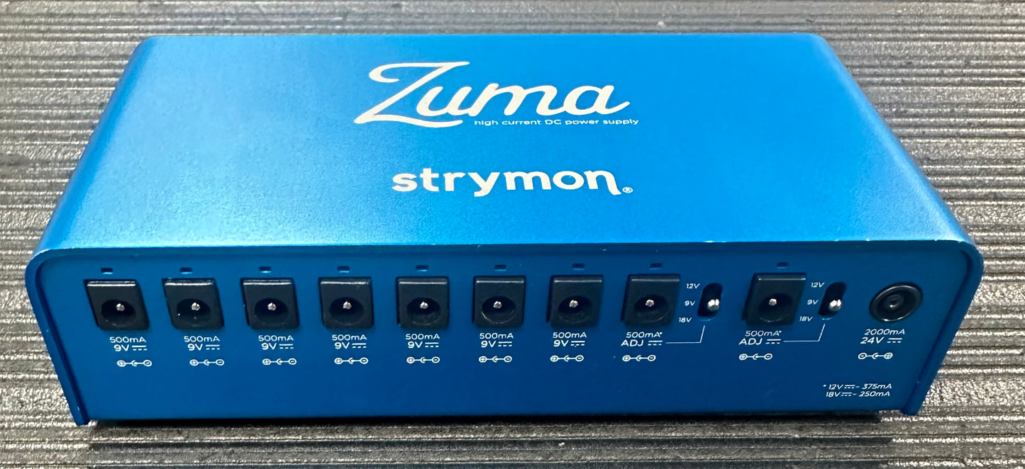 Front of Used Strymon Zuma Power Supply w/ Cables w/box TSS4172