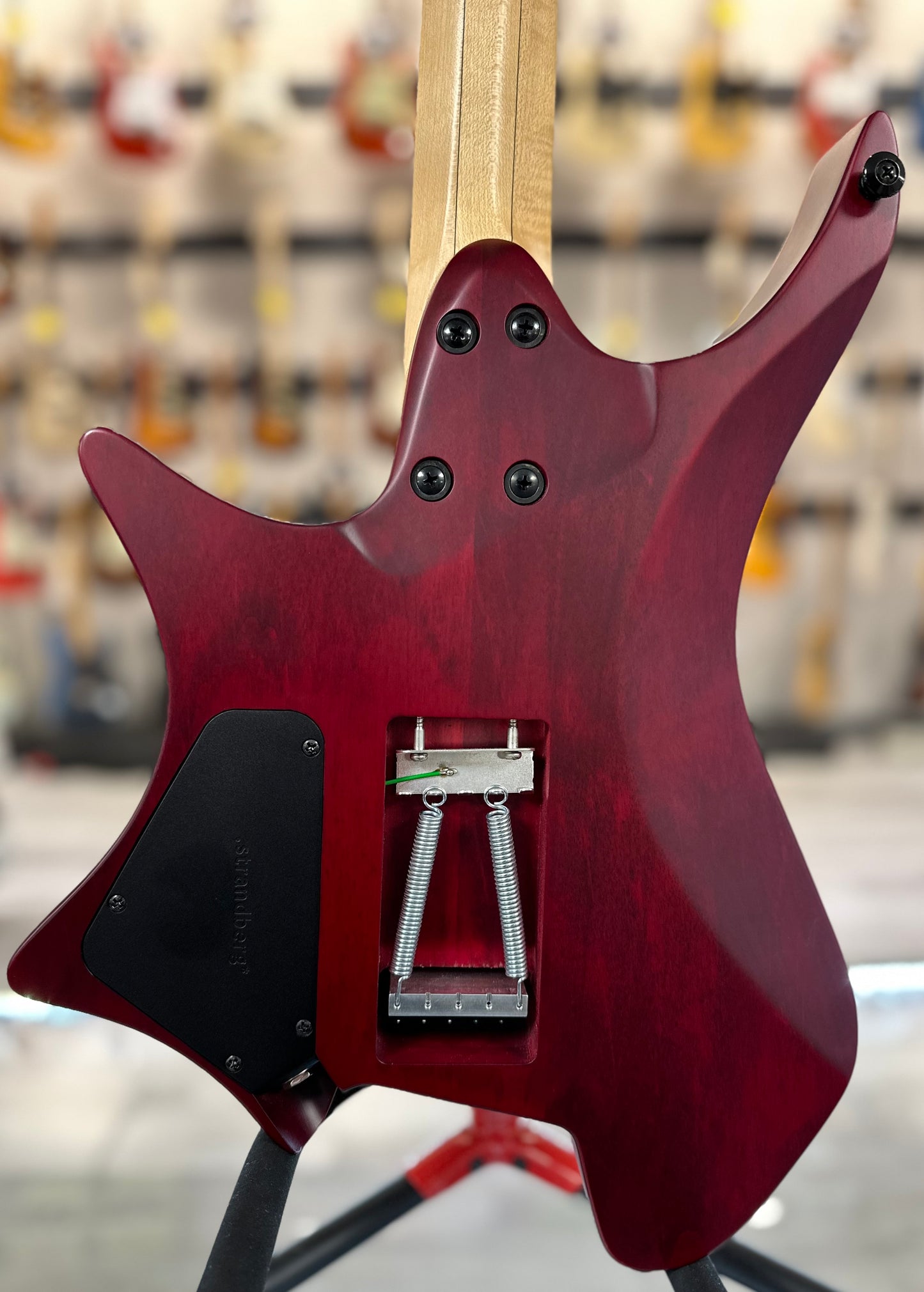 Back of Used Strandberg Boden NX Alex Machacek Edition Transparent Red Burst w/bag TSS4657