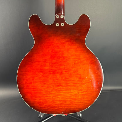 Back of Vintage Silvertone 1454 Doublecut Redburst.