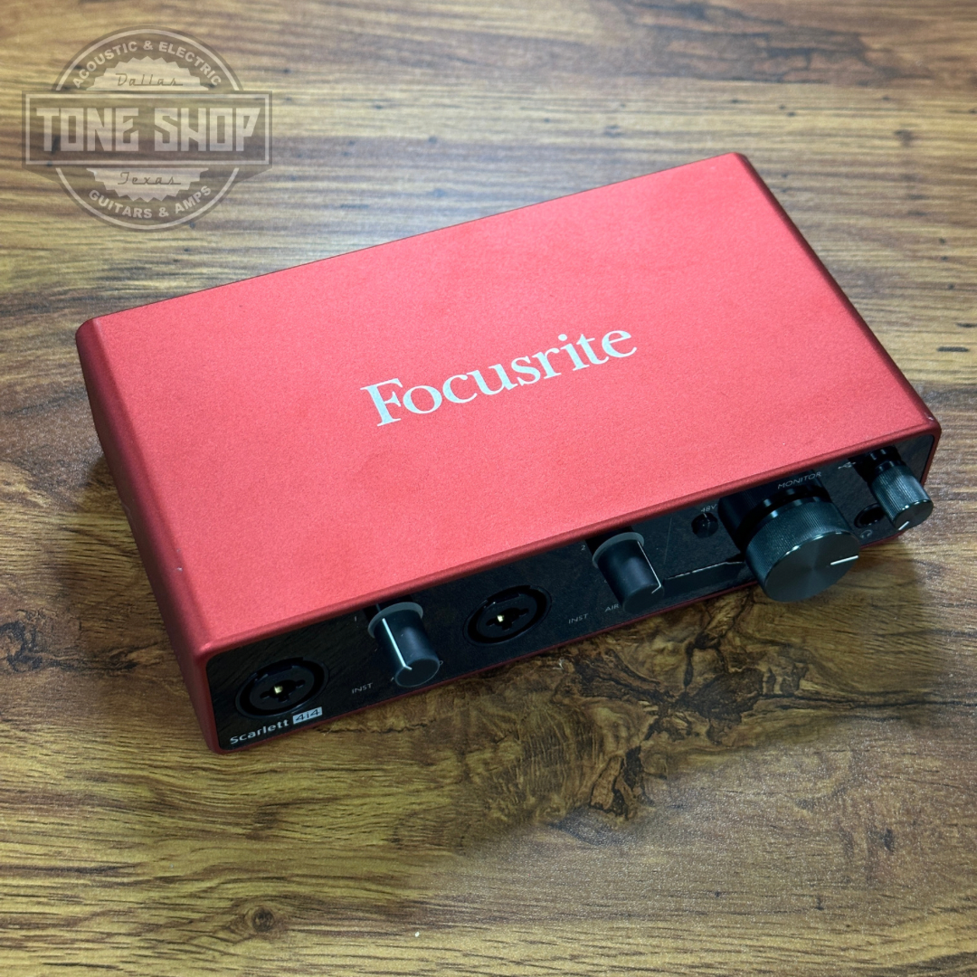 Top of Used Focusrite Scarlet 4i4.