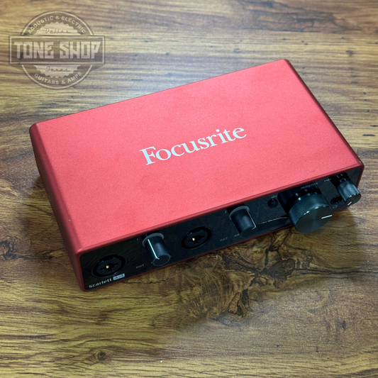 Top of Used Focusrite Scarlet 4i4.