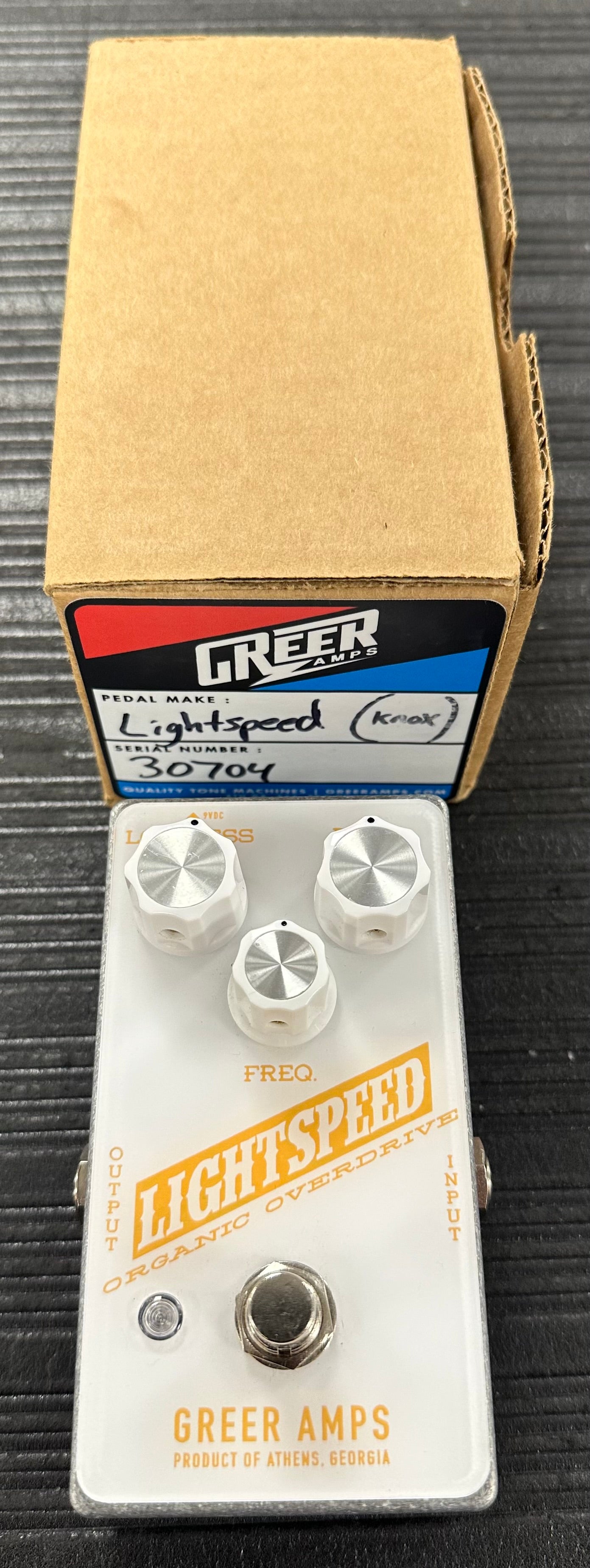 Top with box of Used Greer Amps Light Speed Overdrive w/box TSS4506
