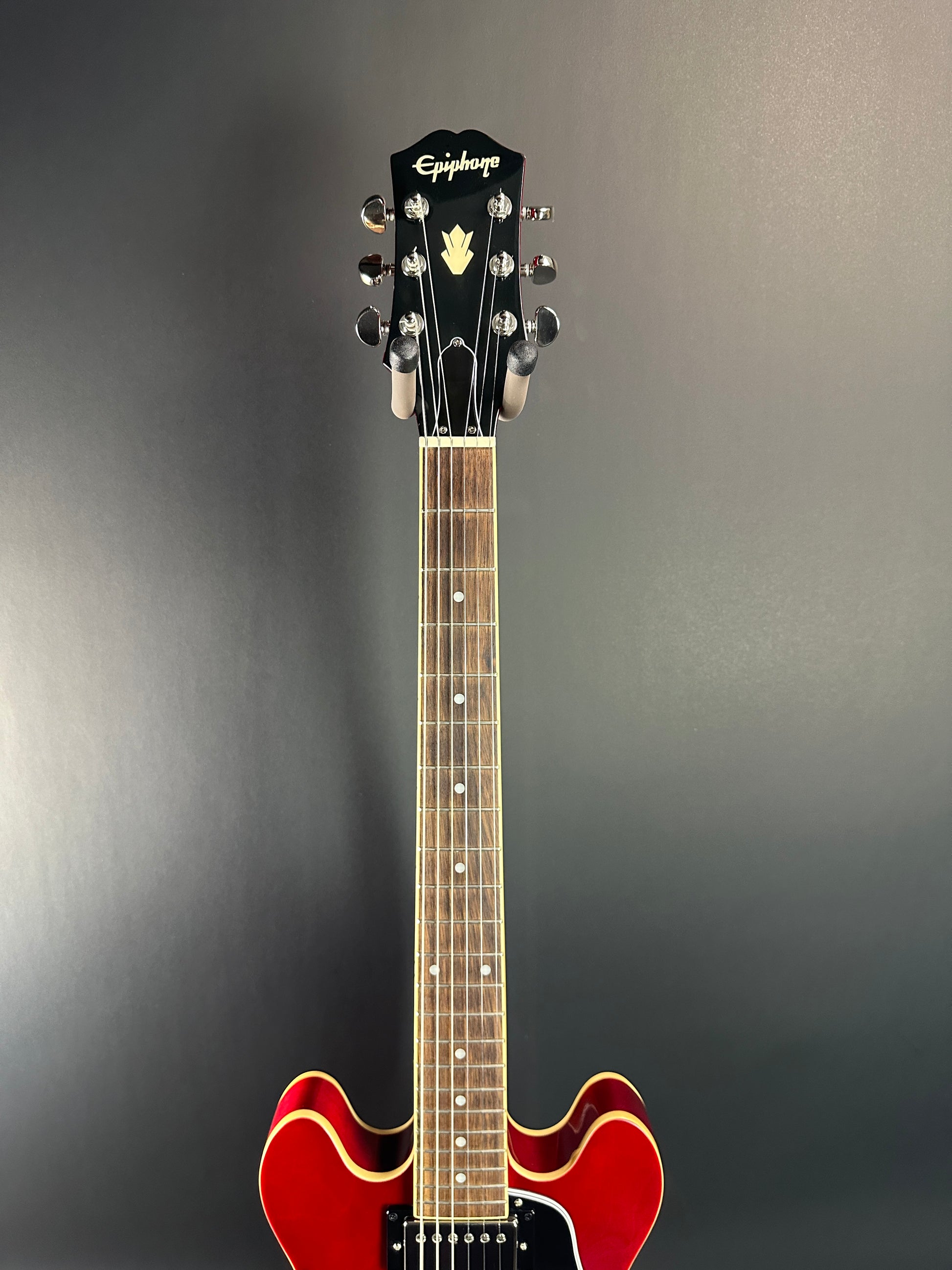 Fretboard of Used Epiphone ES-339 Cherry.