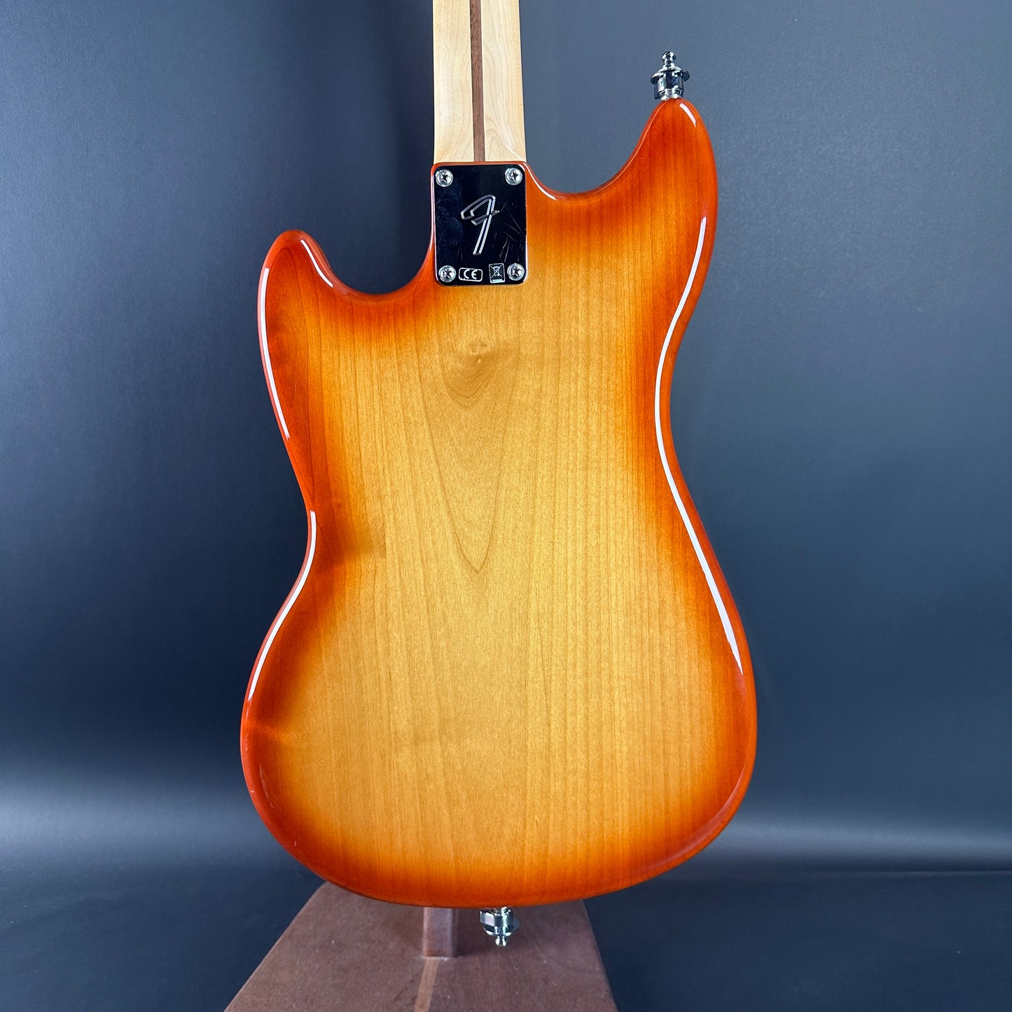 Back of Used Fender Player Mustang Bass PJ Sienna Sunburst.