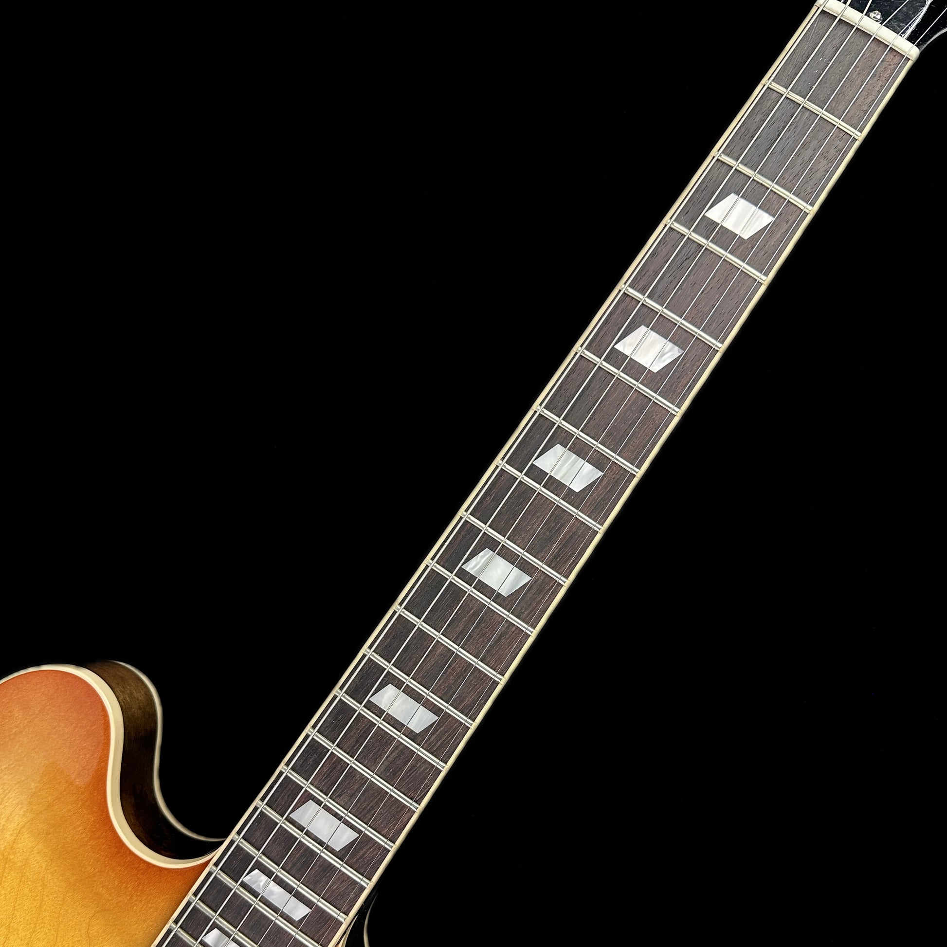 Fretboard of Used Epiphone USA Casino Sunburst.