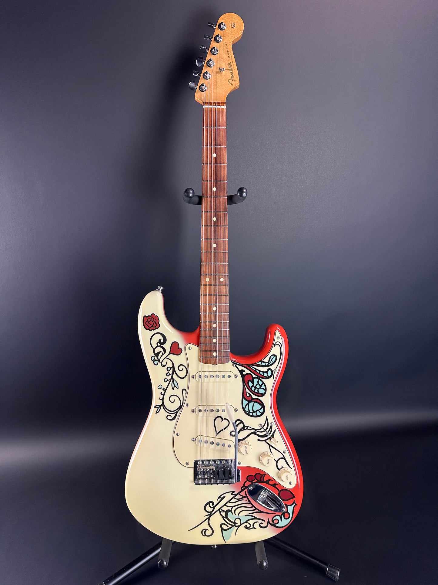 Full front of Used Fender Hendrix Monterey Strat.