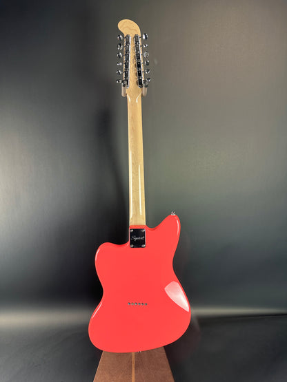 Full back of Used Squier Paranormal Jazzmaster XII Fiesta Red.