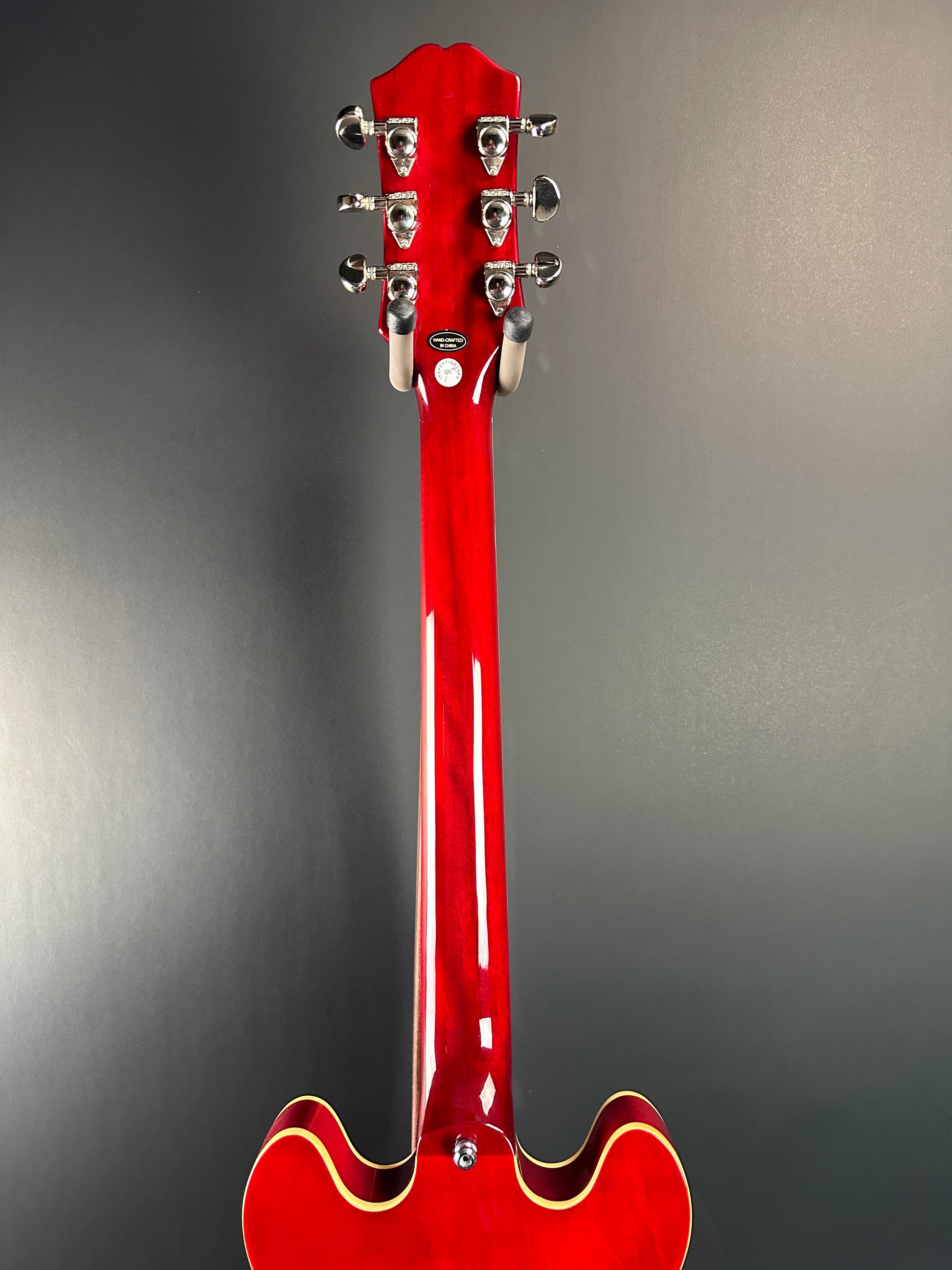 Back of neck of Used Epiphone ES-339 Cherry.