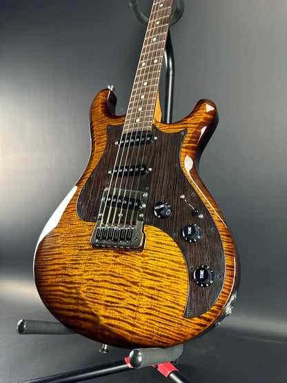 Front angle of Used Knaggs Severn Trem SSS Sunflower.