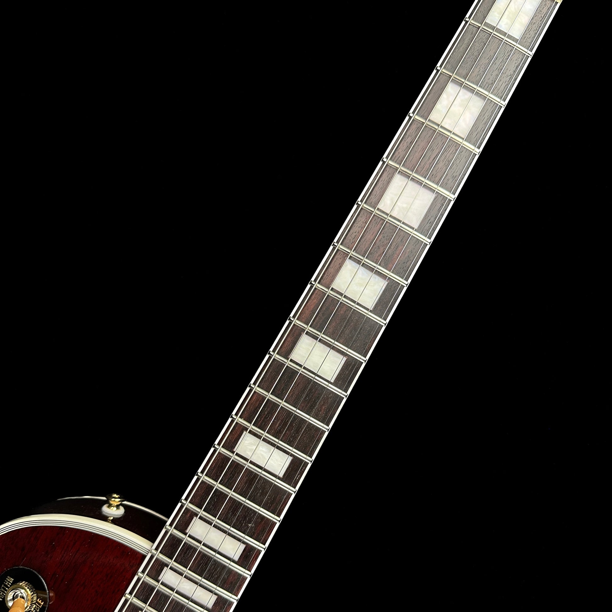 Fretboard of Used Tokai LC156 Wine Red.