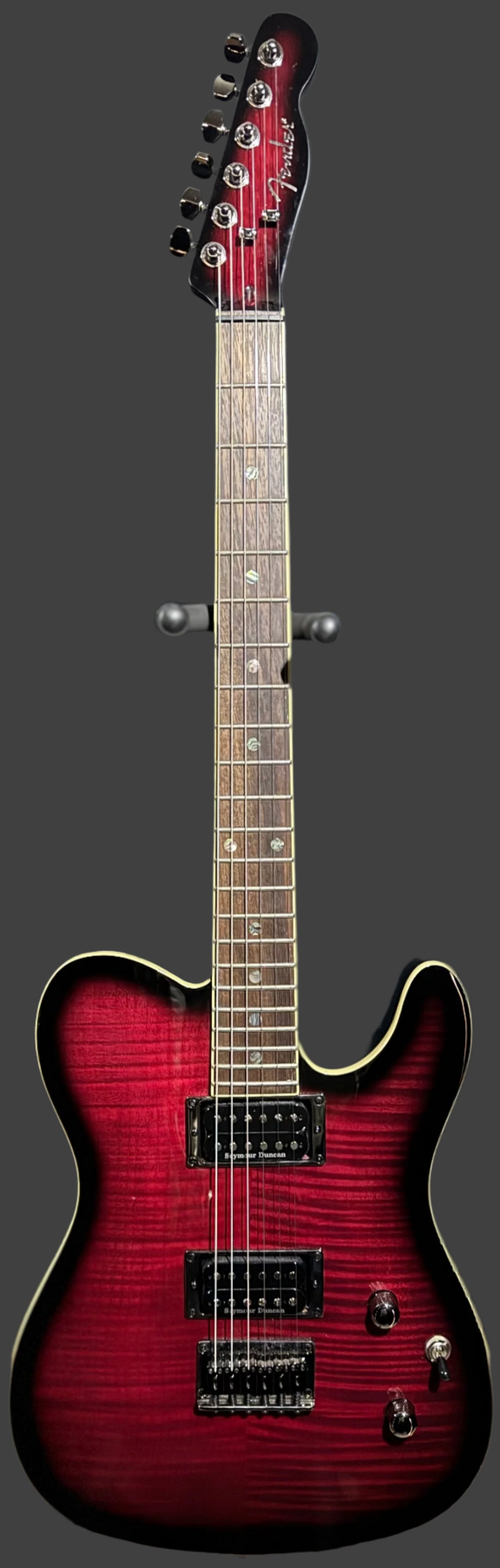 Full front of Used 2023 Fender Custom Telecaster FMT HH Black Cherry Burst w/case TSS4950