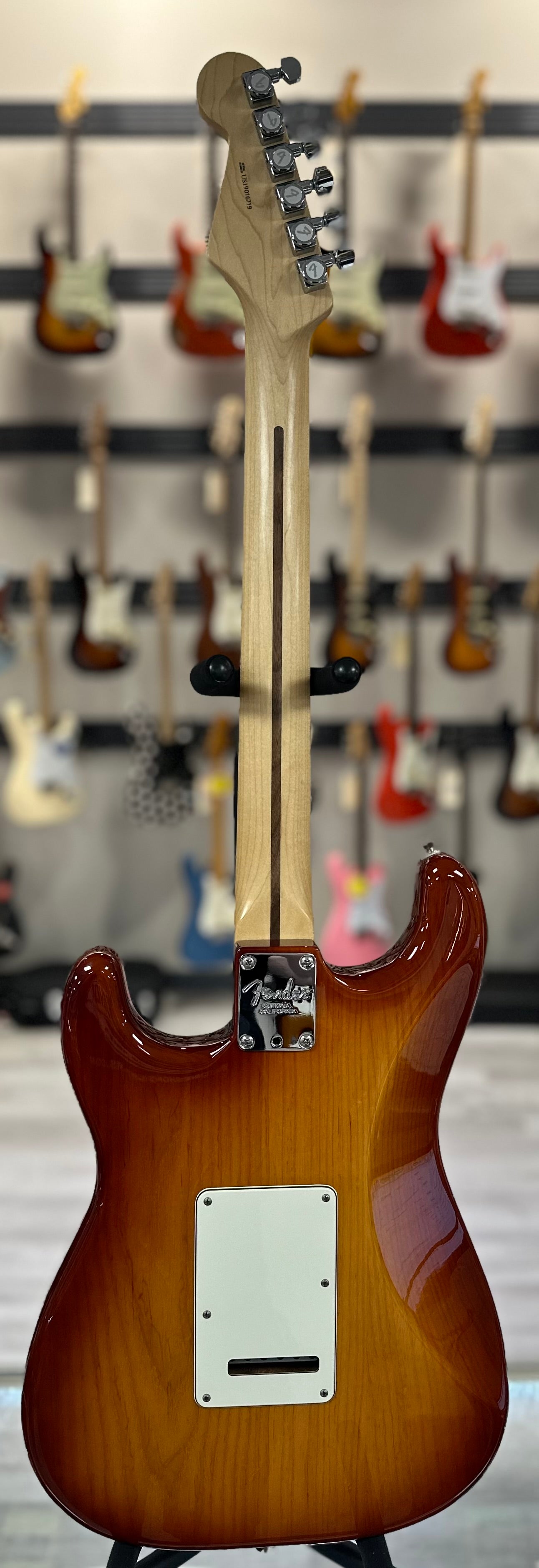 Full back of Used 2019 Fender American Professional Stratocaster Sienna Sunburst w/case TSS4498