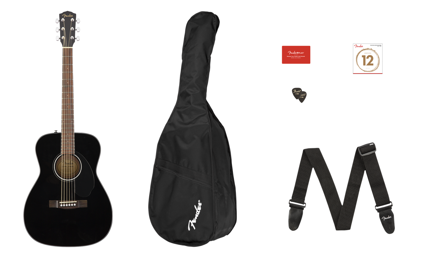 Bundle items of the Fender CC-60S Concert Pack V2 Black.