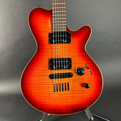 Front of Used Godin LG HB Cherryburst Flame.