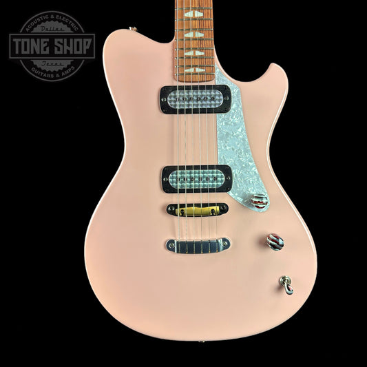 Front of Powers Electric A-Type Cochon PInk PF42 Pearl Brass Neutral Hard Tail.