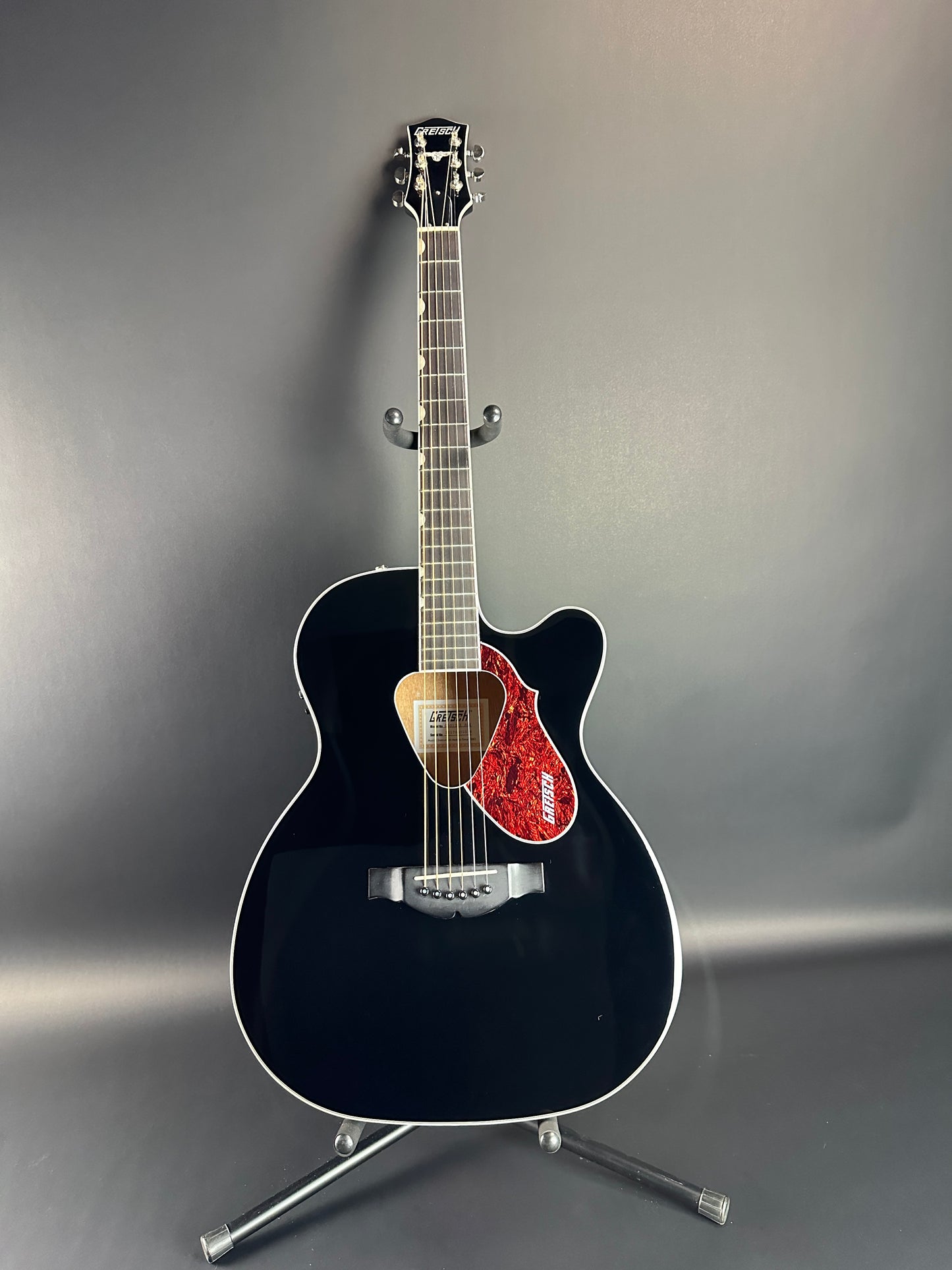 Full front of Used Gretsch G5013CE Rancher Black.