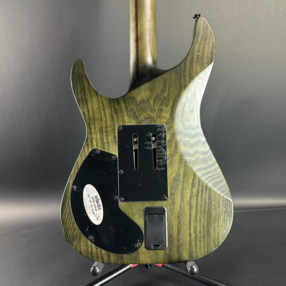 Back of Used Schecter C1 Apocalypse Ash Green Sustainer.