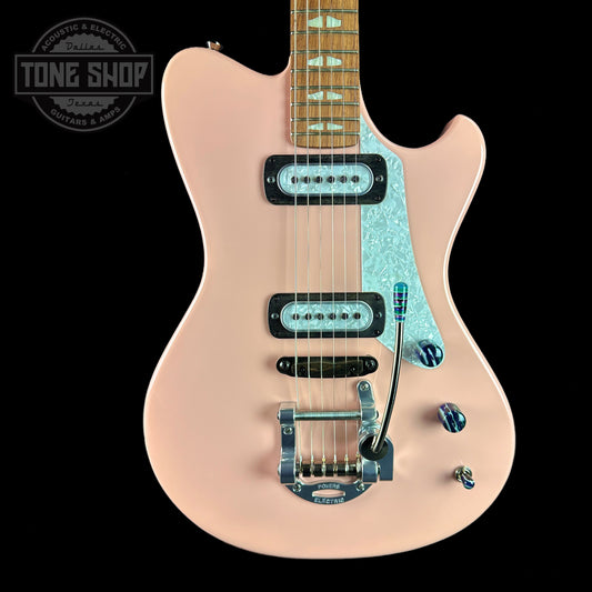 Front of Powers Electric A-Type Cochon PInk PF42 Pearl Ebony Cool CamTail.