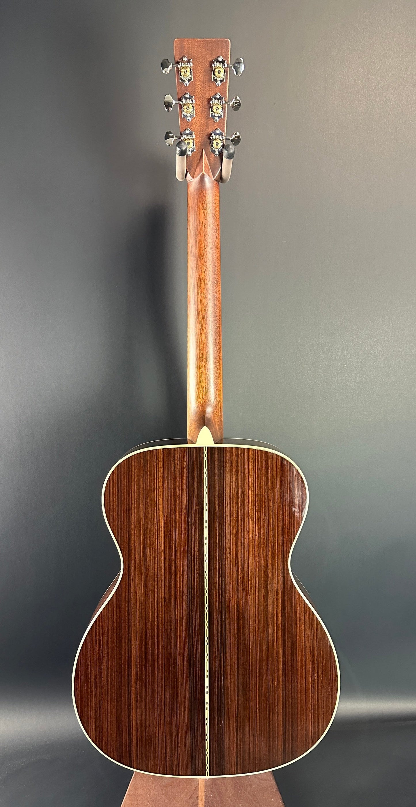 Full back of Used Martin OM-28 Natural.