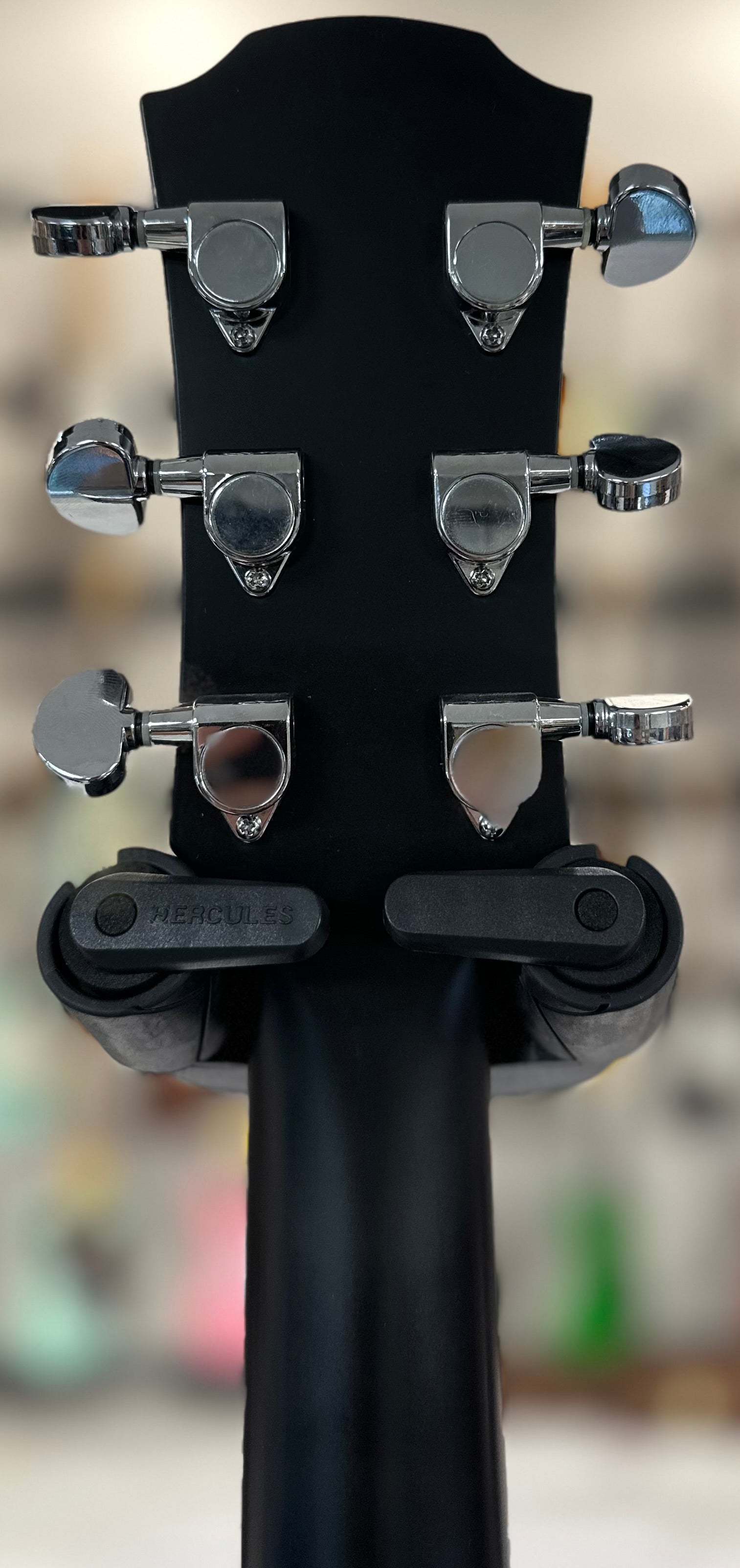 Back of headstock of Used Yamaha APX-5A Acoustic  Black TSS4088