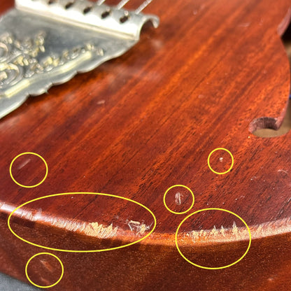 Damage on bottom edge of Used B&G Step Sister Crossroads P90 Natural.