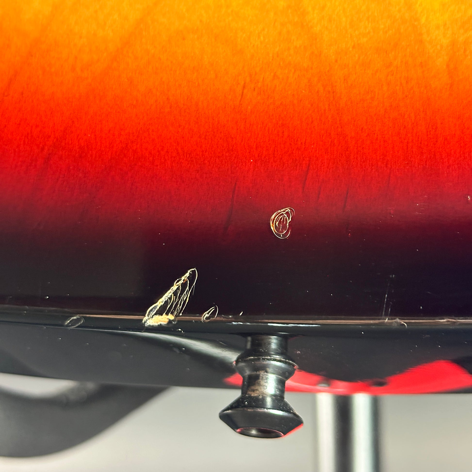 Damage on bottom of Used Fender Classic Series '72 Telecaster Custom 3-Color Sunburst.