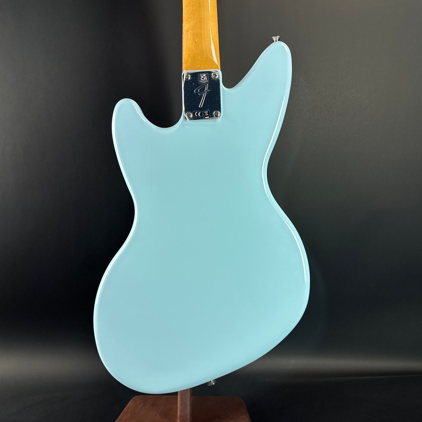 Back of Used Fender Kurt Cobain Jagstang RW Sonic Blue.