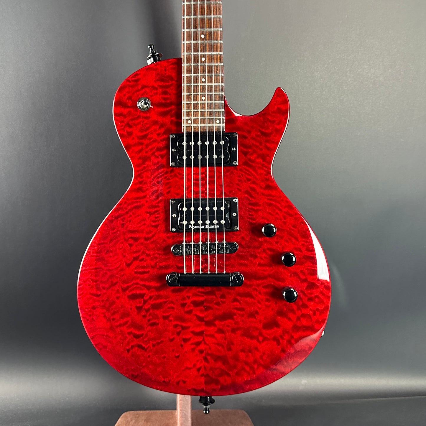 Front of Used LTD EC-100QM Fire Red.