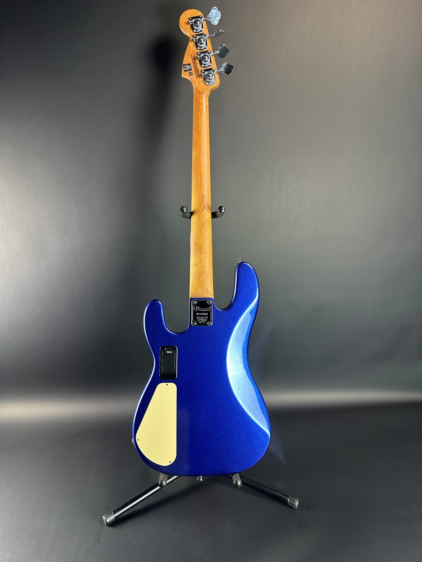 Full back of Used Charvel Pro Mod Bass Blue.