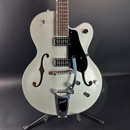 Front of Used Gretsch G5126 Electromatic Silver Sparkle.