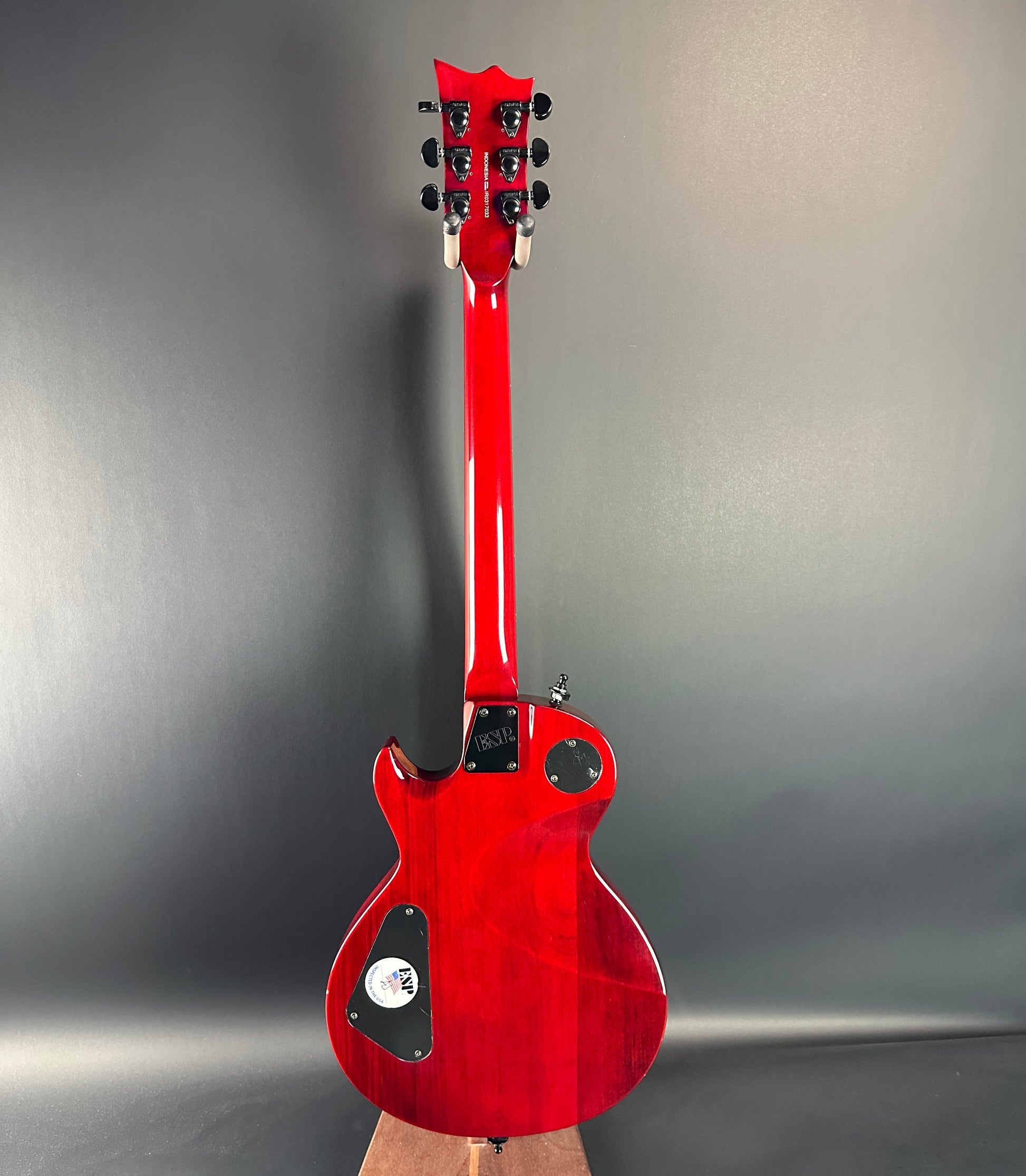 Full back of Used LTD EC-100QM Fire Red.