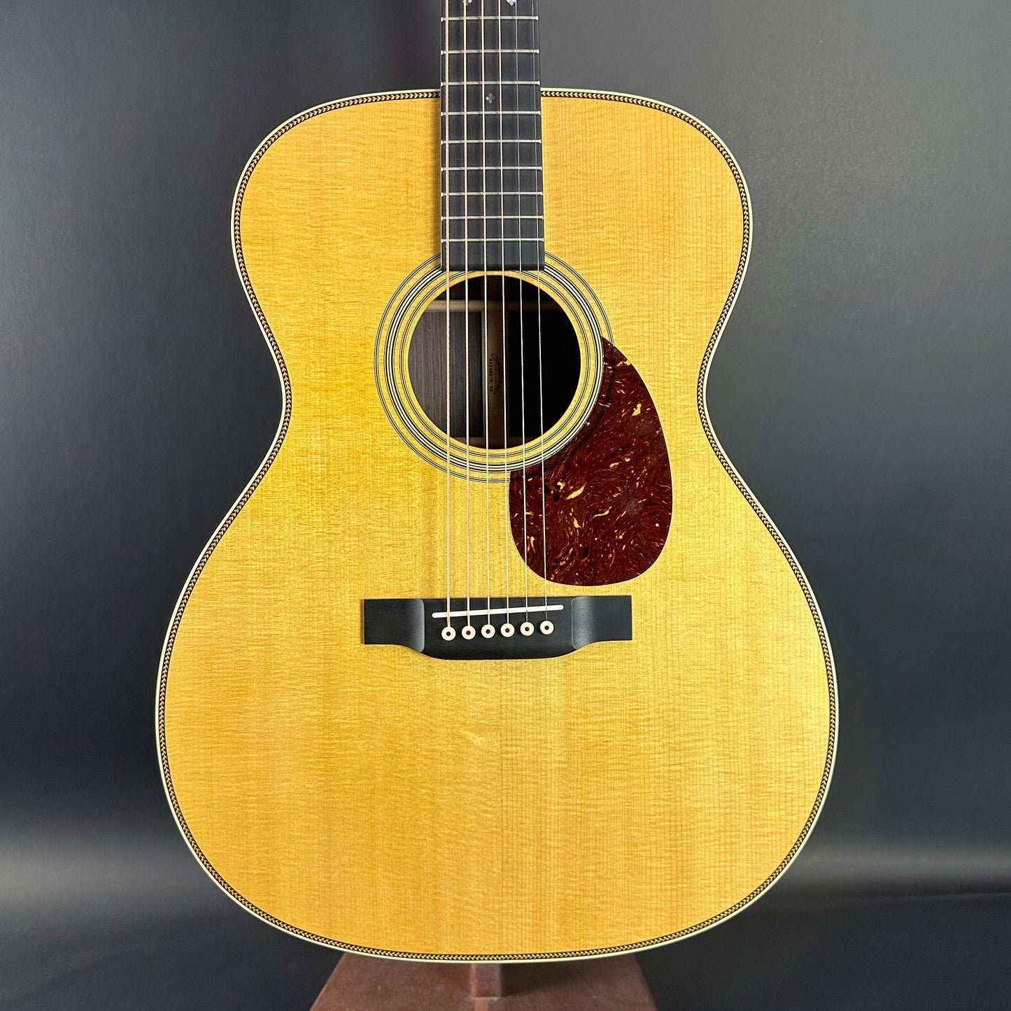 Front of Used Martin OM-28 Natural.