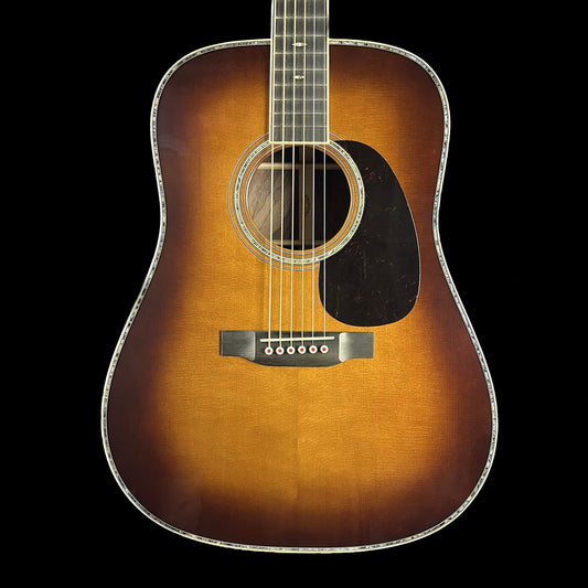 Front of Martin Custom Shop 41 Style Torch Dread Adirondack/WEIR 1933 Ambertone.