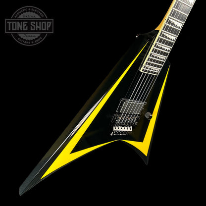 Front angle of Used ESP Alexi Laiho Signature Black with Yellow.