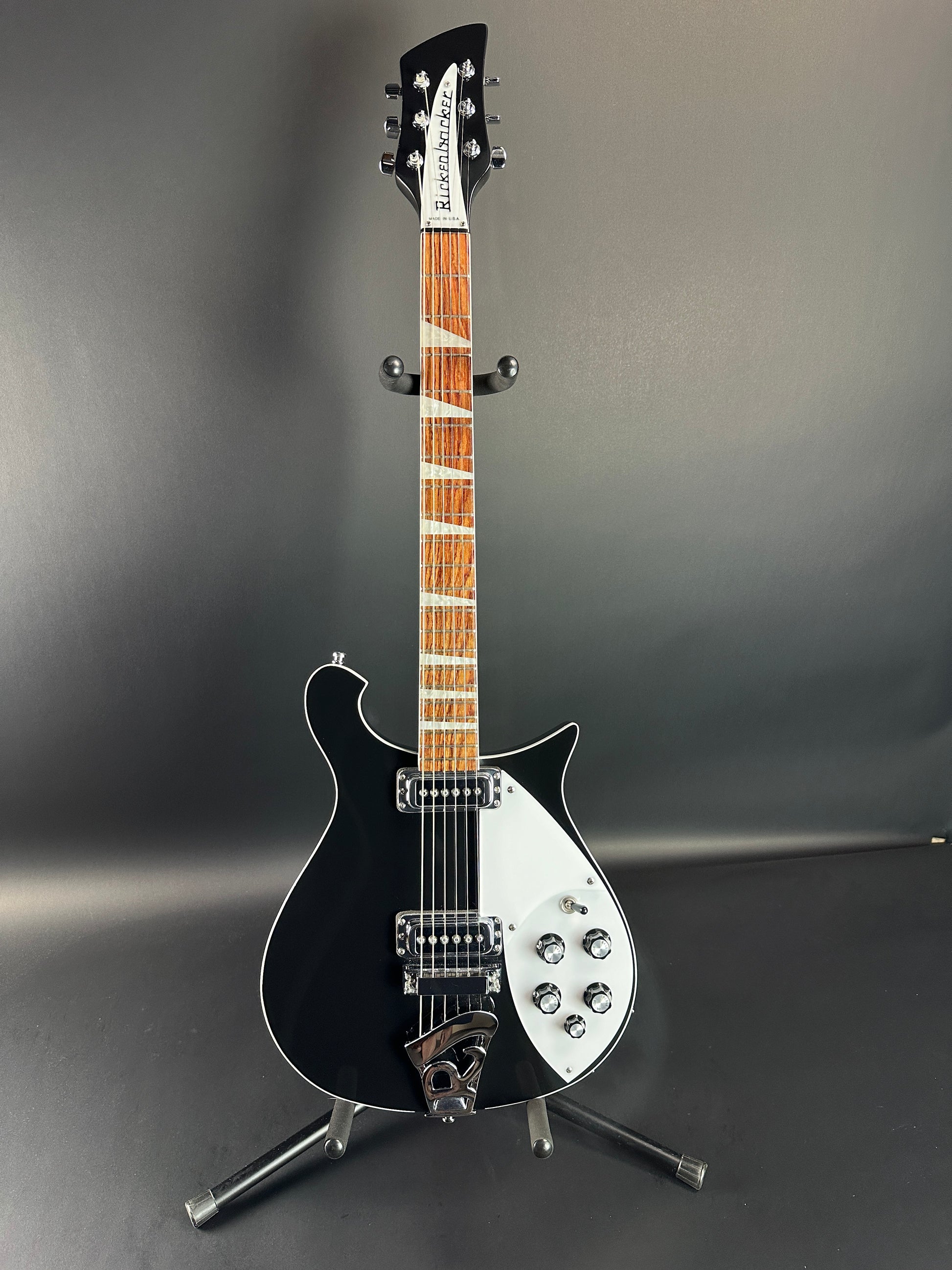 Full front of Used Rickenbacker 620 Black.