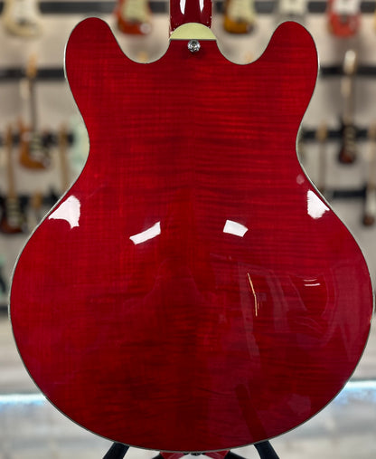 Back of Used 2021 Eastman T486-RD Cherry Red w/case TSS4142