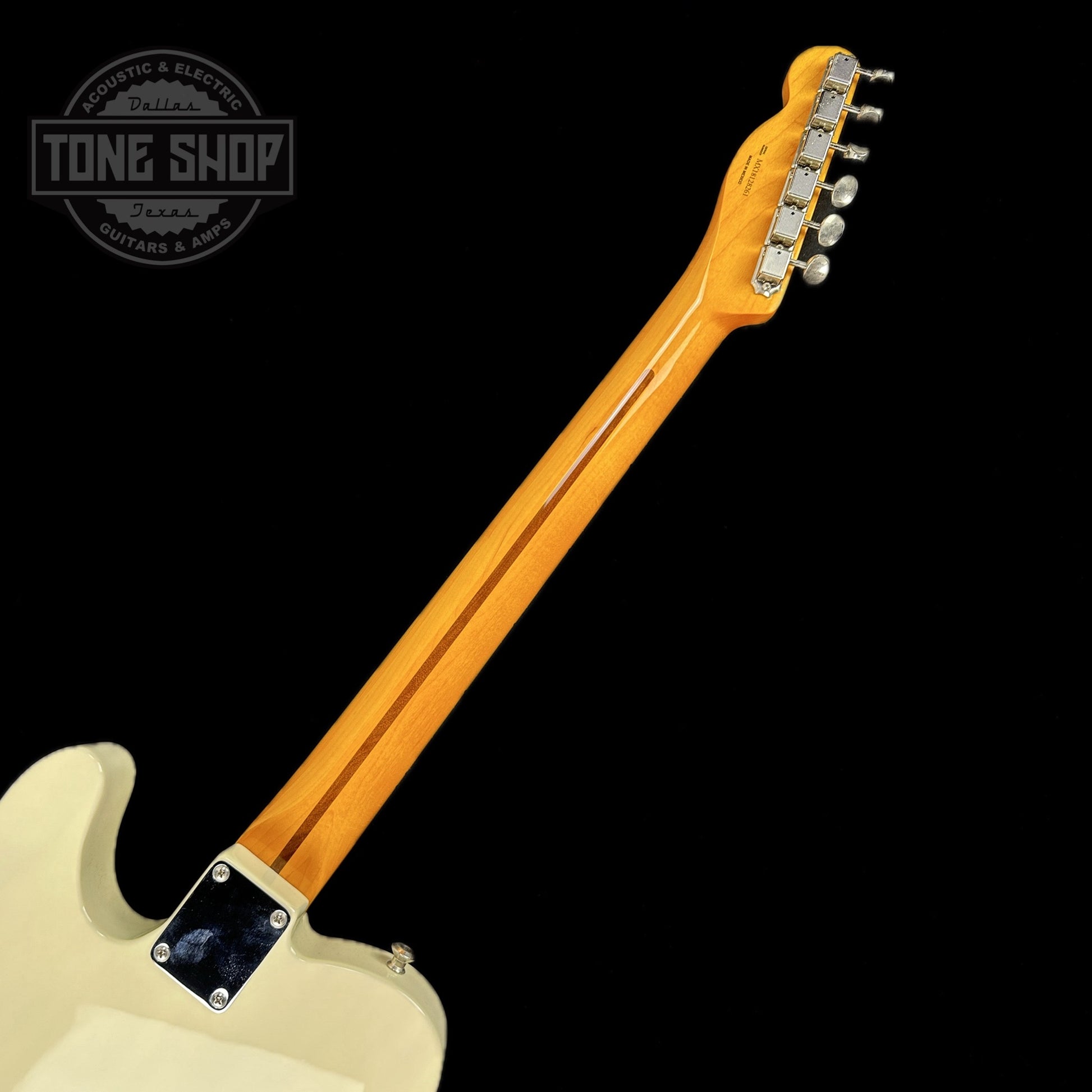 Back of neck of Used Fender 50's Telecaster White Blonde Lacquer.