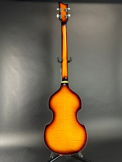 Full back of Used Hofner Icon Sieries D-Bass Sunburst.