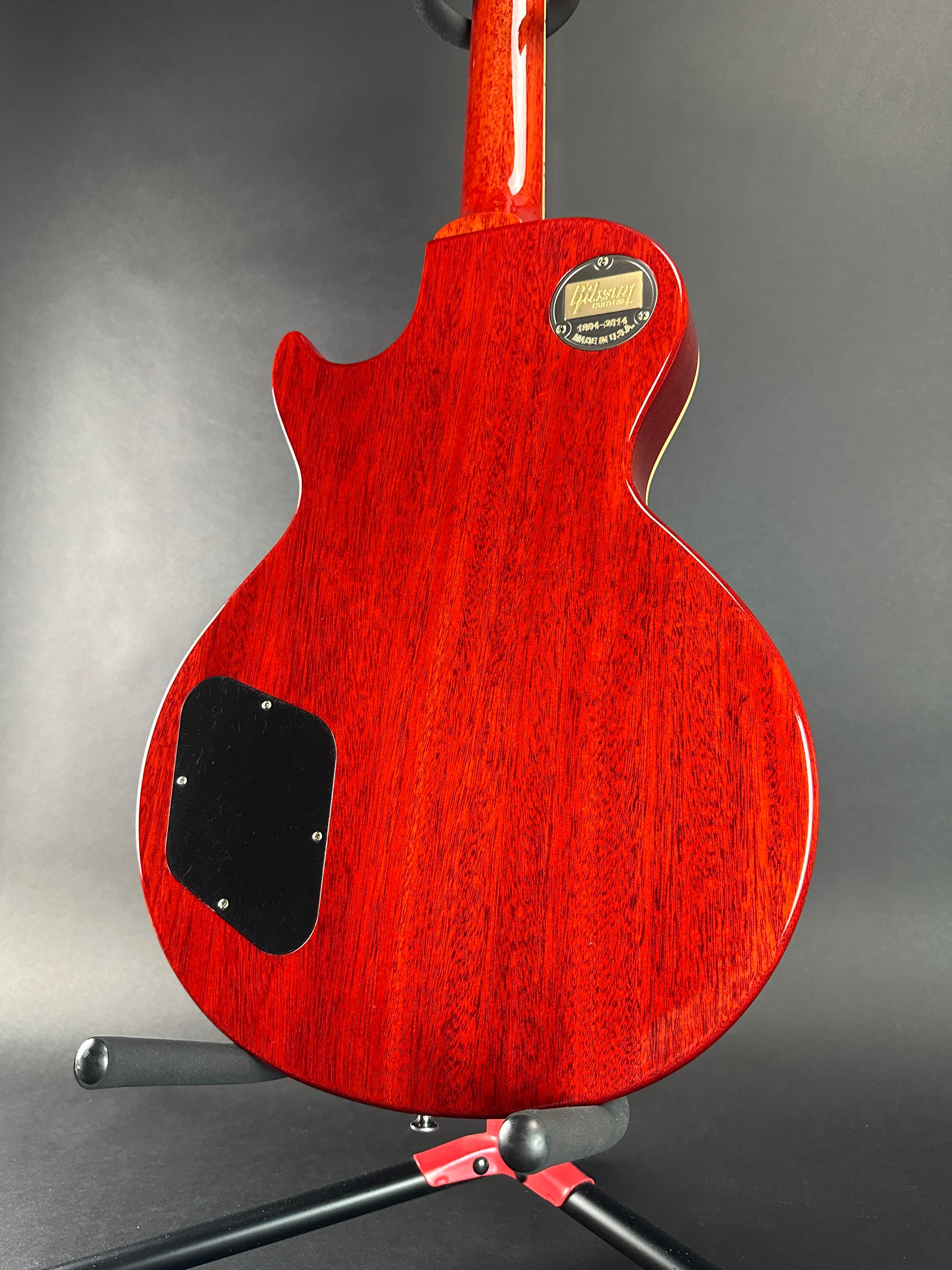 Back angle of Used 2014 Custom Shop Gibson 1958 Les Paul Lemonburst VOS.