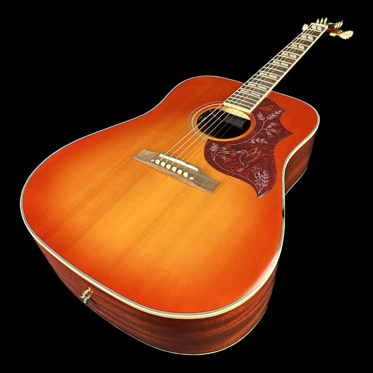 Front angle of Used Epiphone Hummingbird Cherry Burst AE.