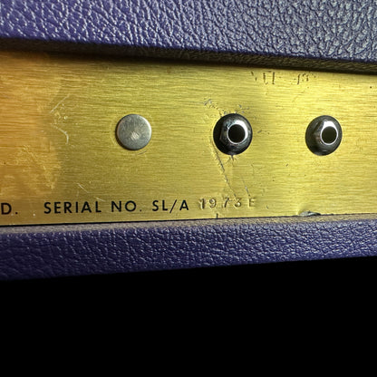 Serial number of Vintage 1973 Marshall Plexi Purple.