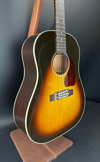 Front angle of Used Gibson J-45 Standard 12 String Vintage Sunburst.