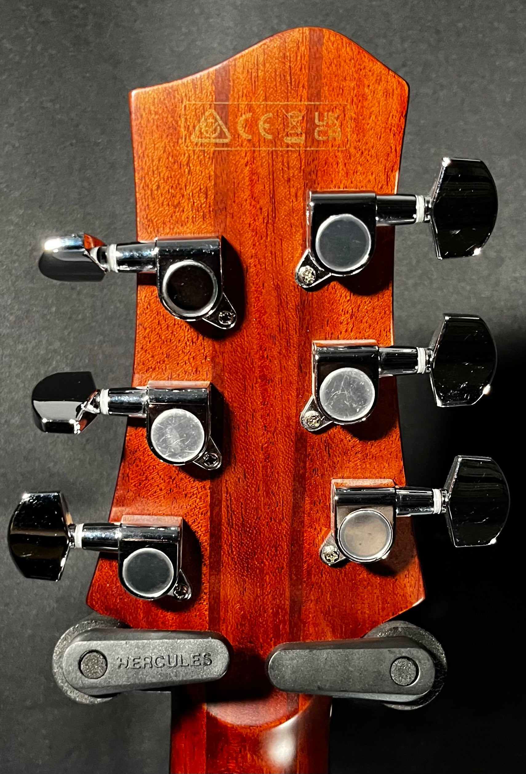 Back of headstock of Used 2022 Ibanez JGM10-BK Jon Gomm Signature Acoustic w/Case TFW516