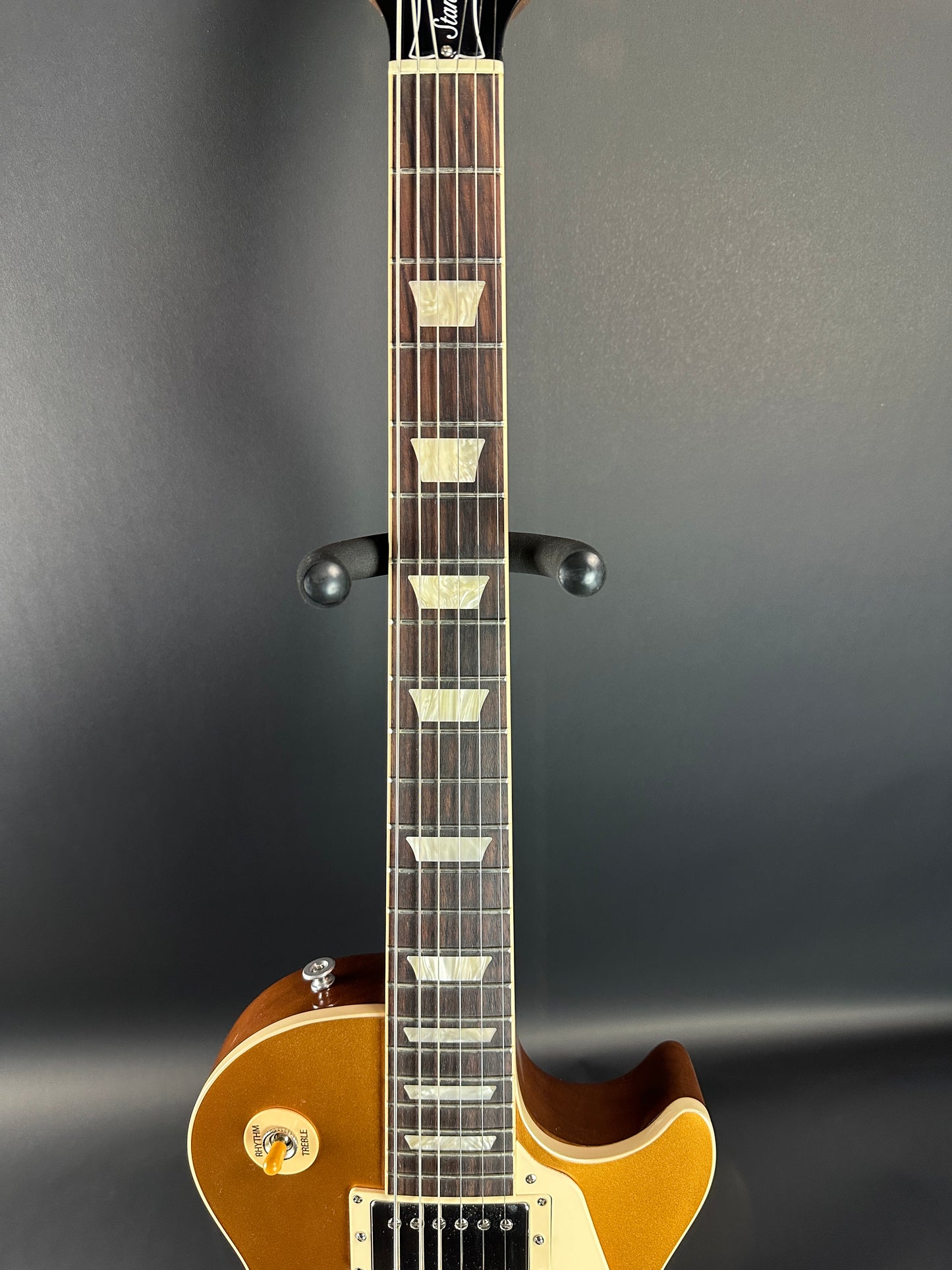 Fretboard of Used Gibson Les Paul Standard 50s Gold Top.