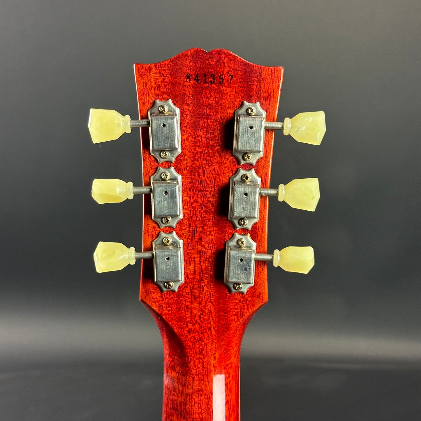 Back of headstock of Used 2014 Gibson 1958 Les Paul Reissue VOS Lemonburst.